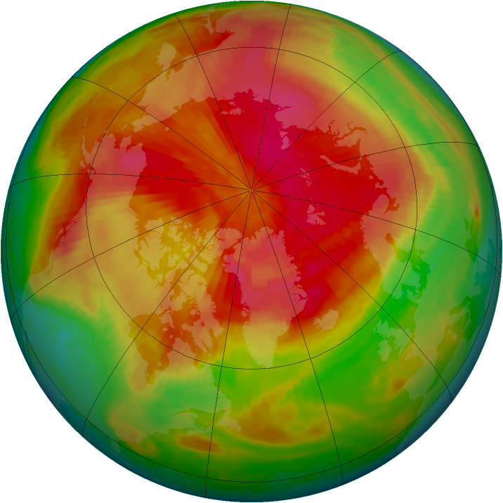 Arctic ozone map for 07 April 1988